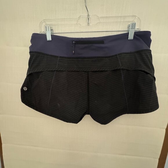 LuLu Lemon Athletica Speed Up Low-Rise Lined Short 2.5'' S8 Black / Navy Blue - Picture 6 of 7